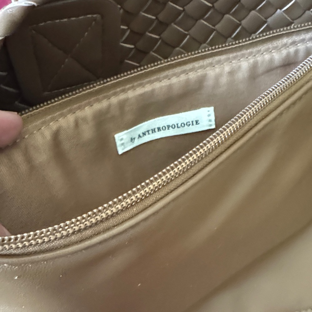 Anthropologie Tan Woven Tote Bag - Picture 3 of 7